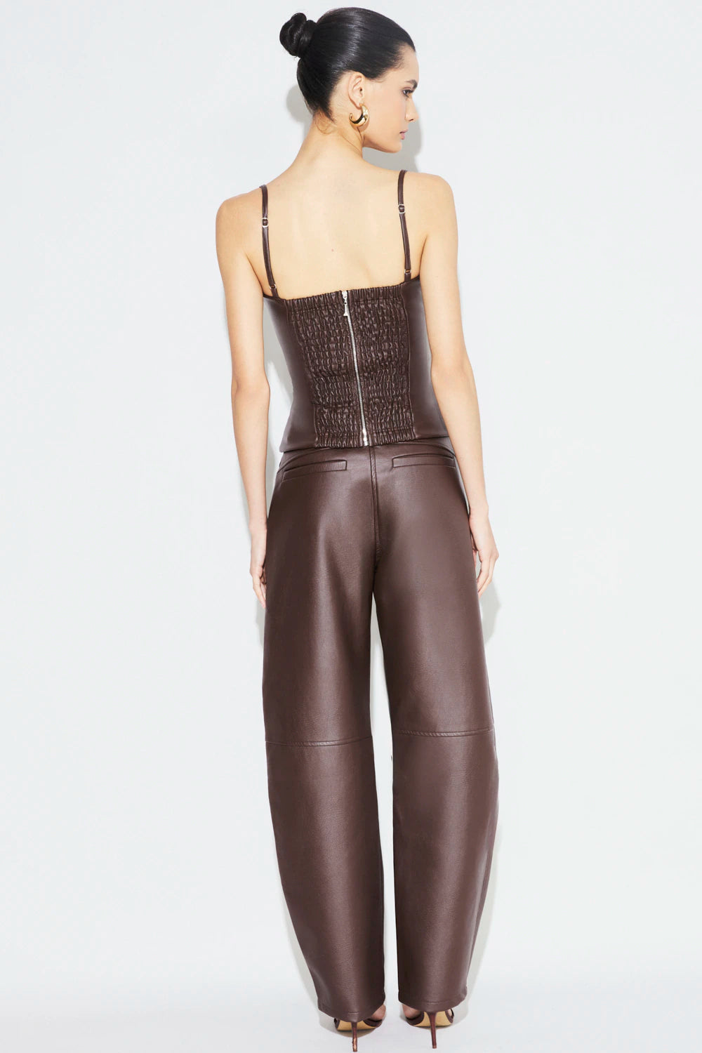 Pantalon Adri Cuero Pu Marron Rock Lola