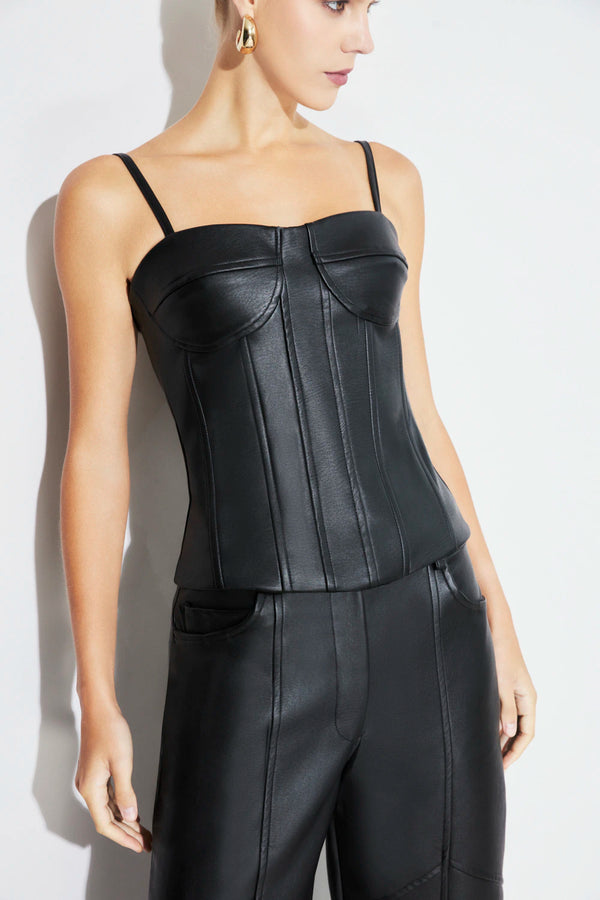 Top Adri Cuero Pu Negro Rock Lola
