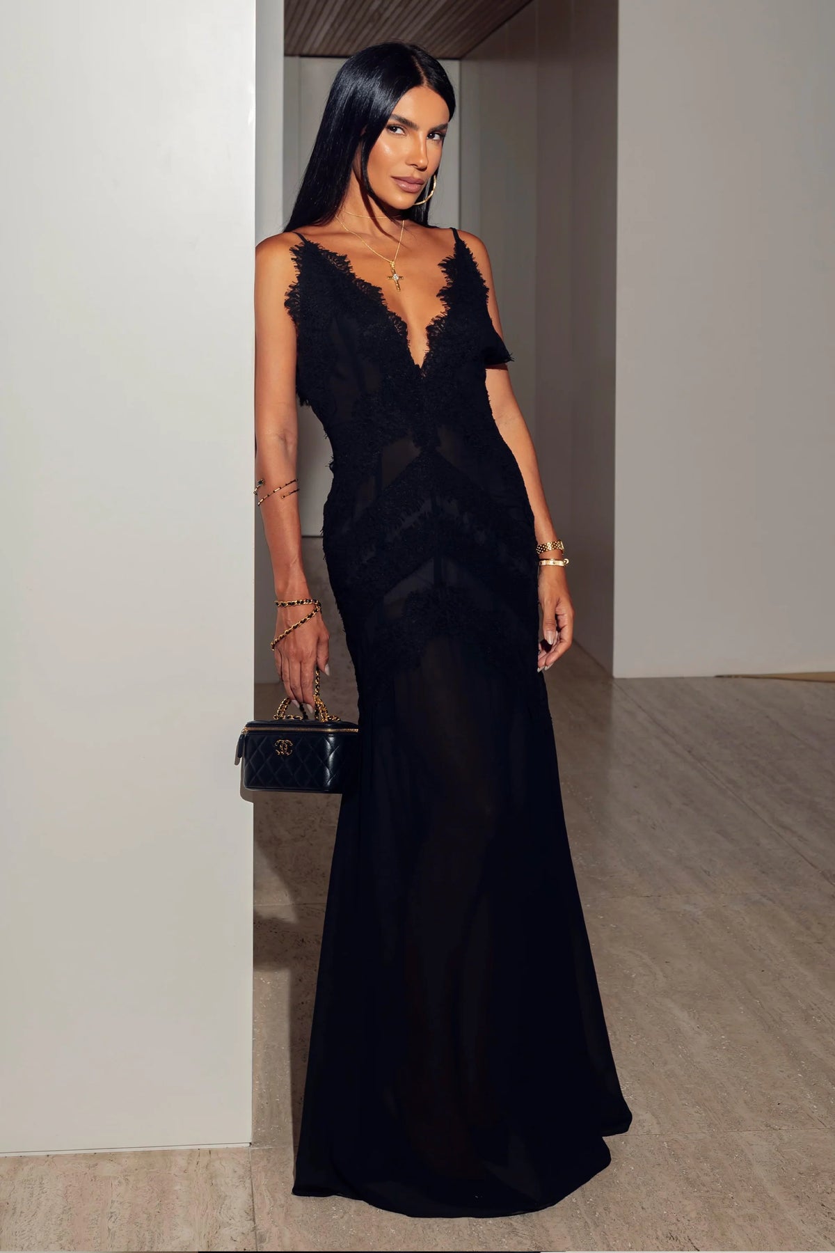 Vestido Encaje Negro - 11733