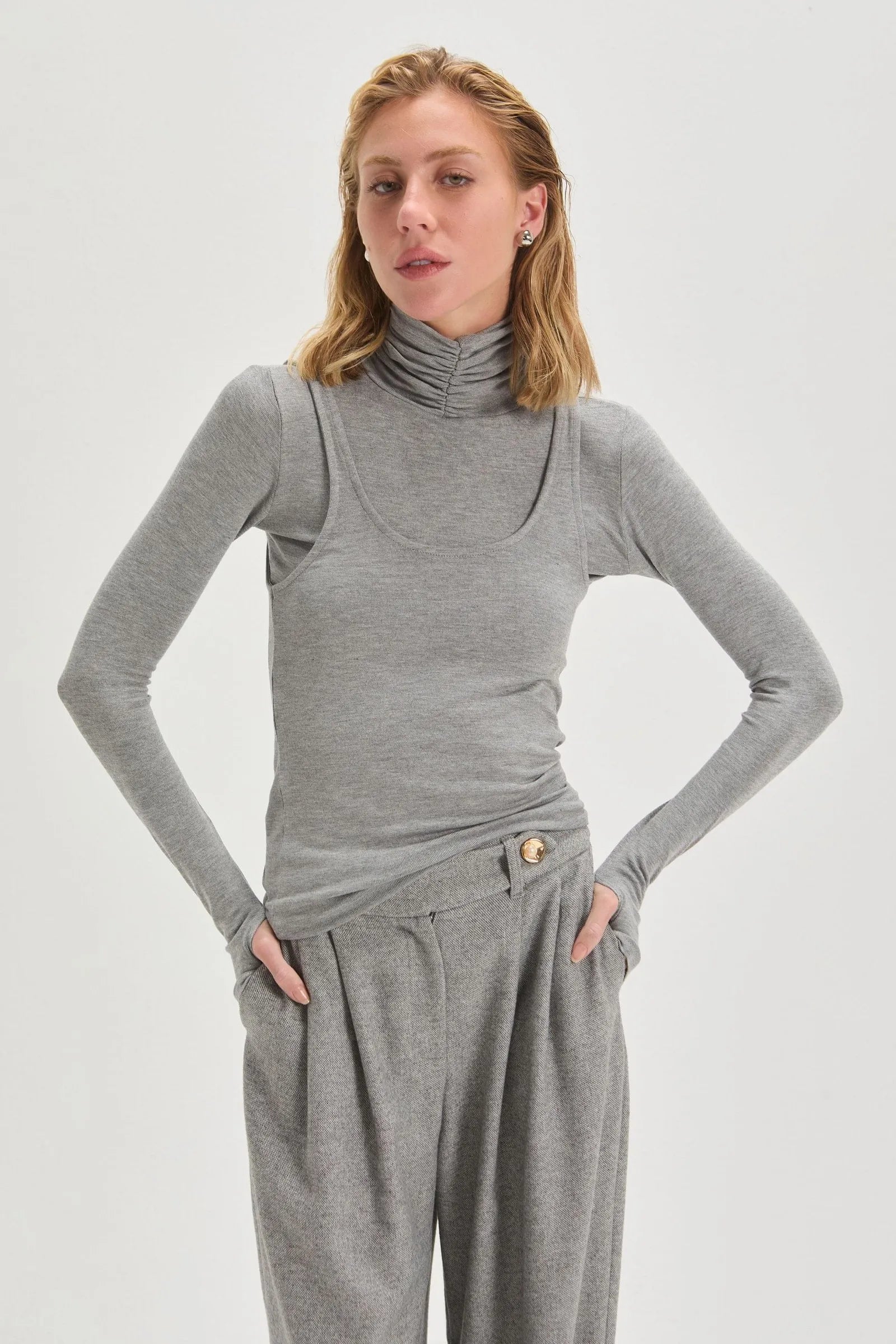 Blusa Mari 2x1 Gris Leblog