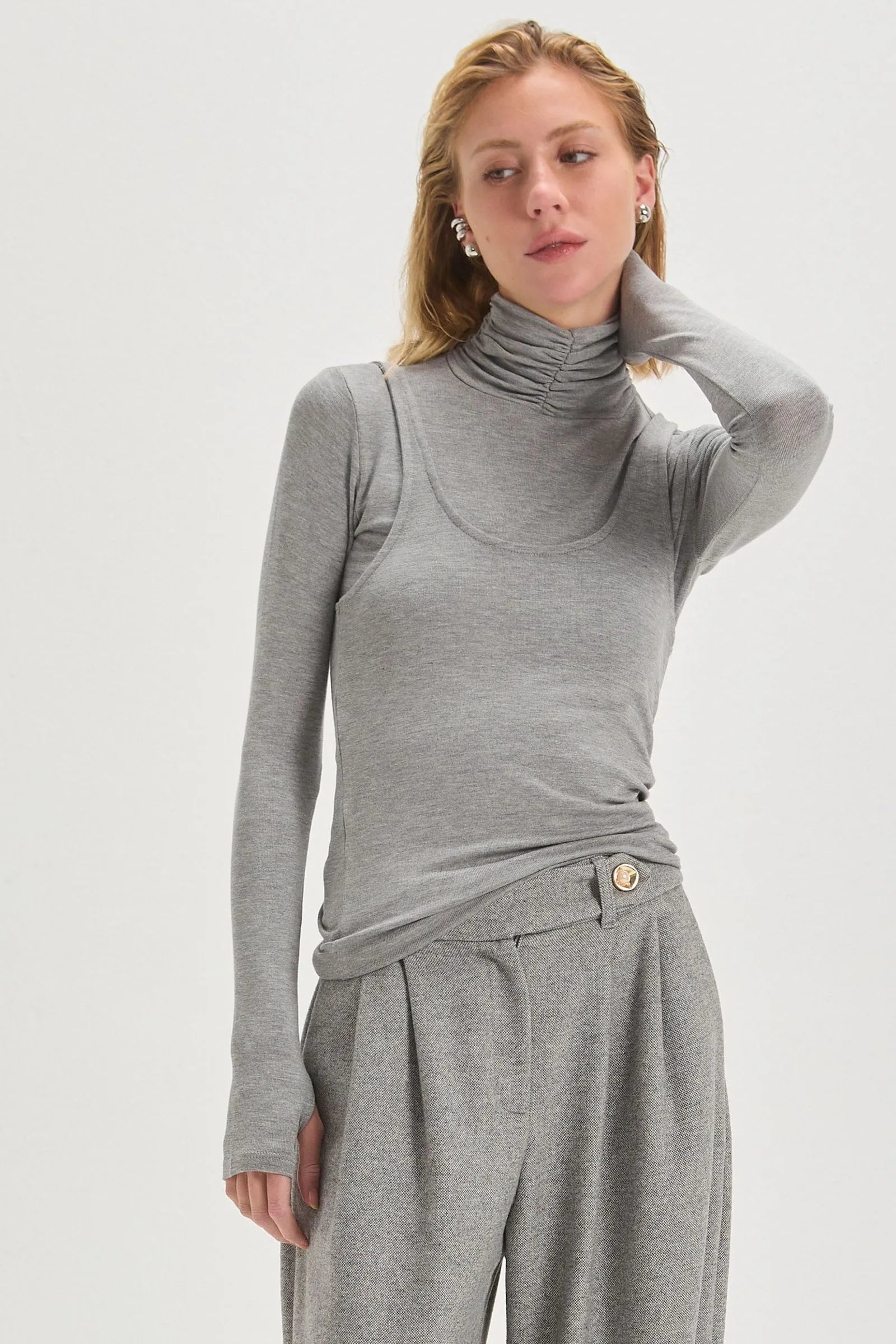 Blusa Mari 2x1 Gris Leblog