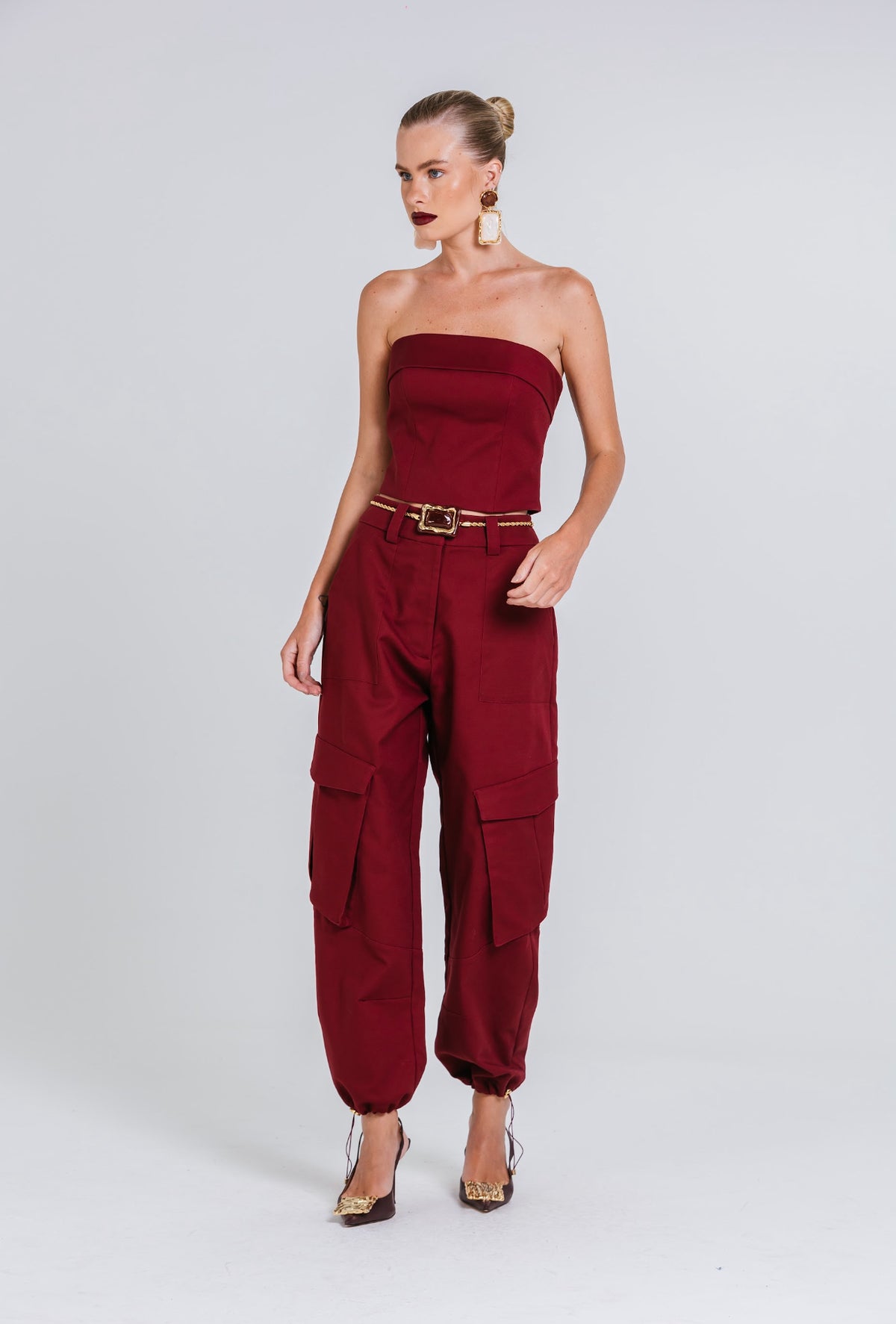 BOSTON PARK Pantalones Chinos - Dark Red/rojo