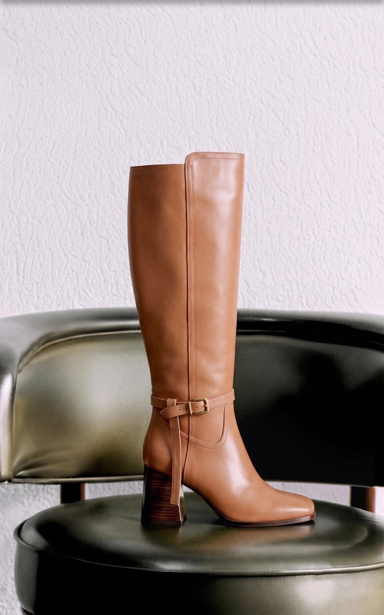 Bota Cana Alta Cuero Caramelo LB - 233