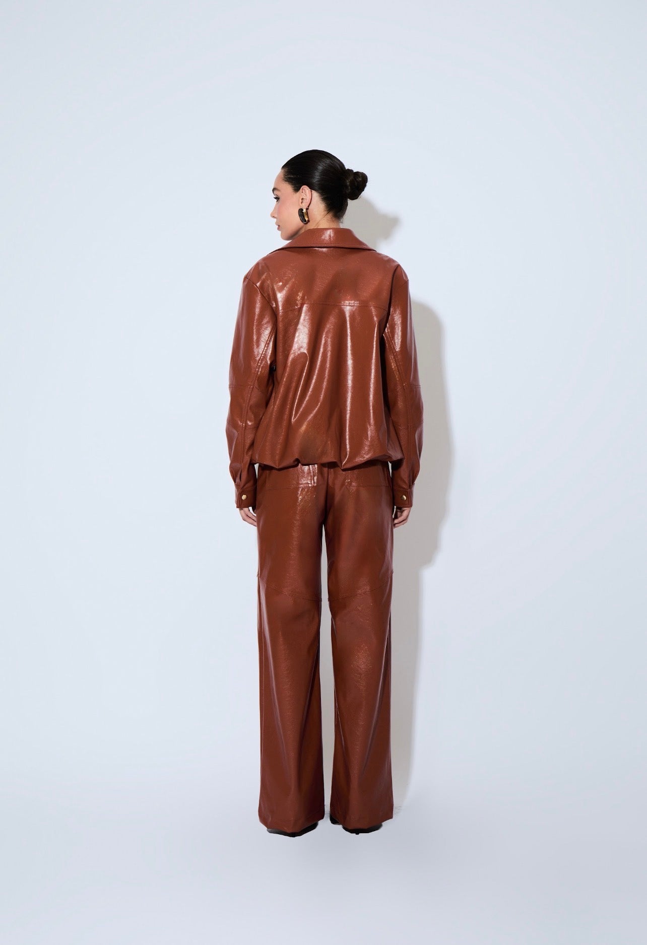 Pantalon Agnes Cuero Pu Caramelo Rock Lola