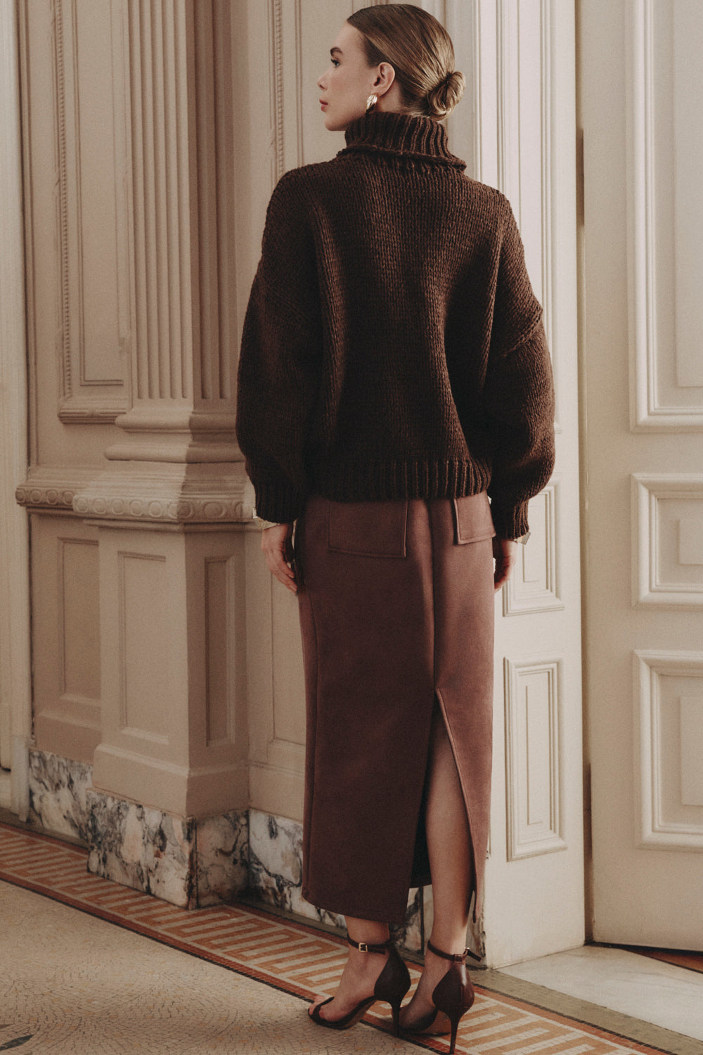 Falda Vicenza Suede Marron Rock Lola