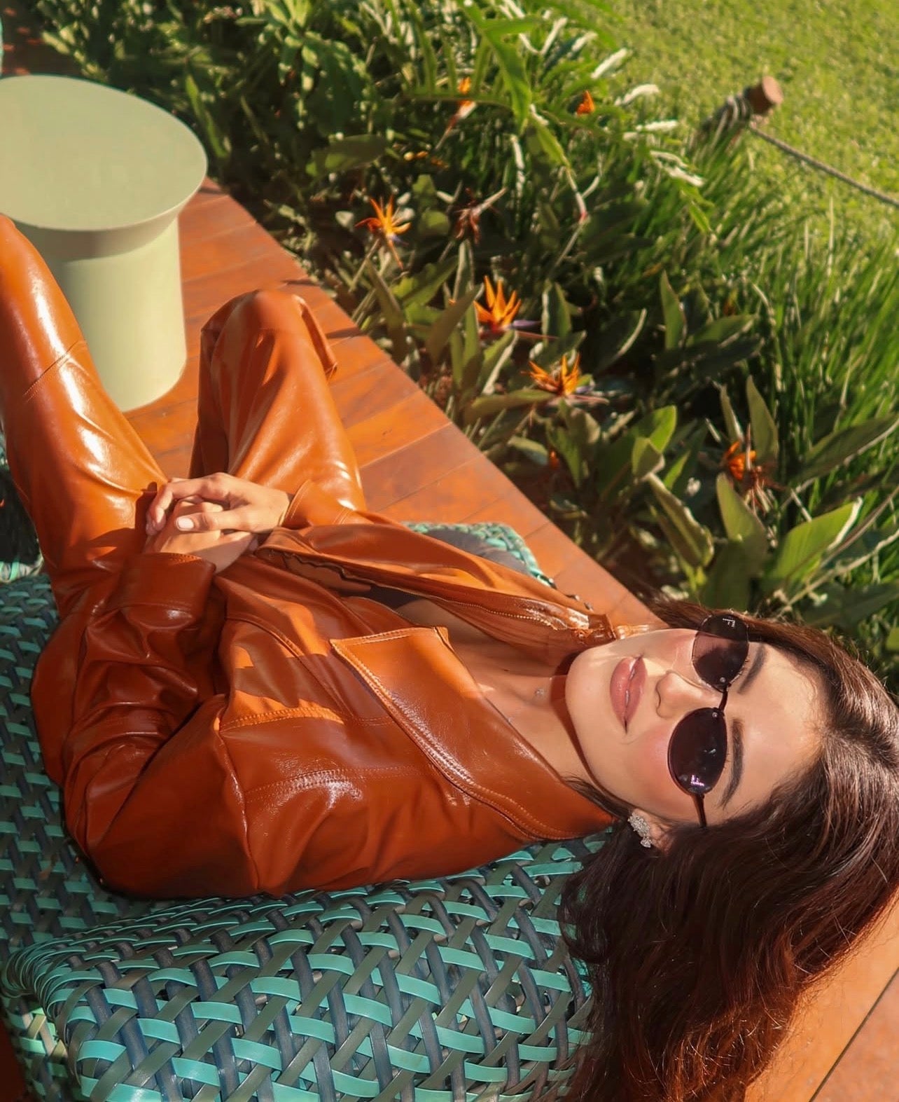 Chaqueta Agnes Cuero Pu Caramelo Rock Lola