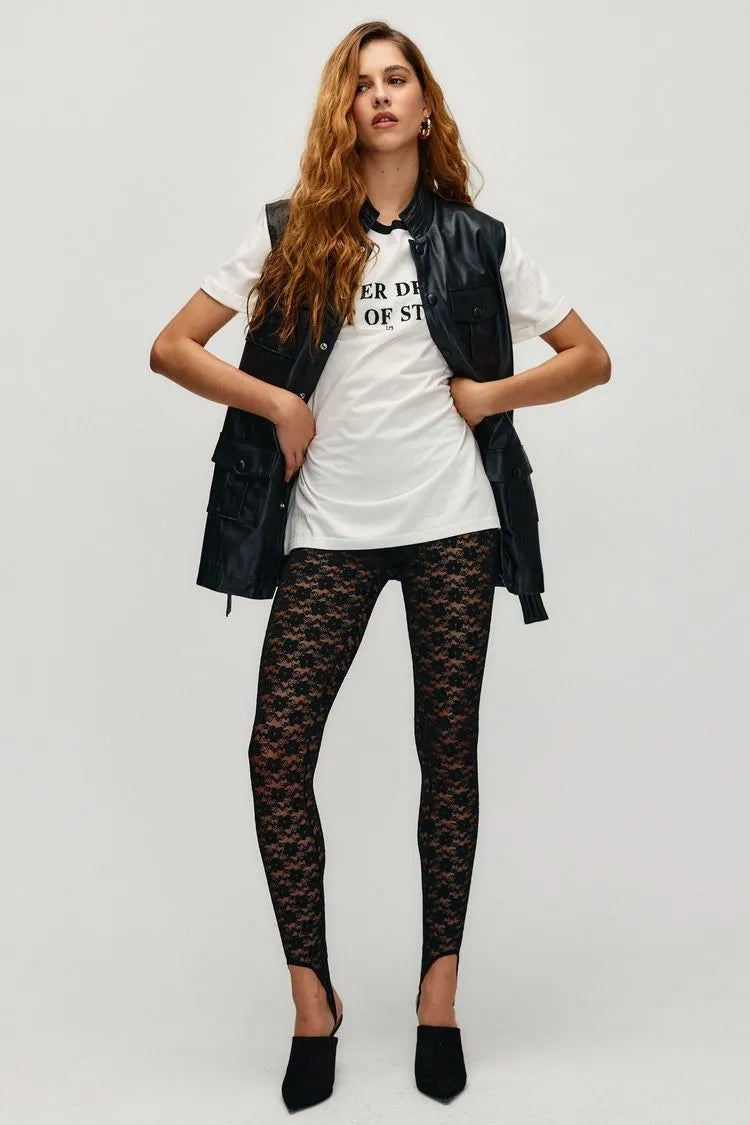 Pantalon Lyla Encaje Negro Leblog