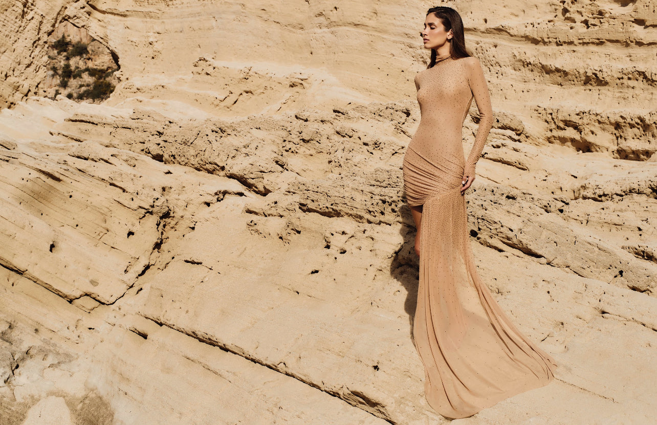 Vestido Tule Con Aplicación Oasis