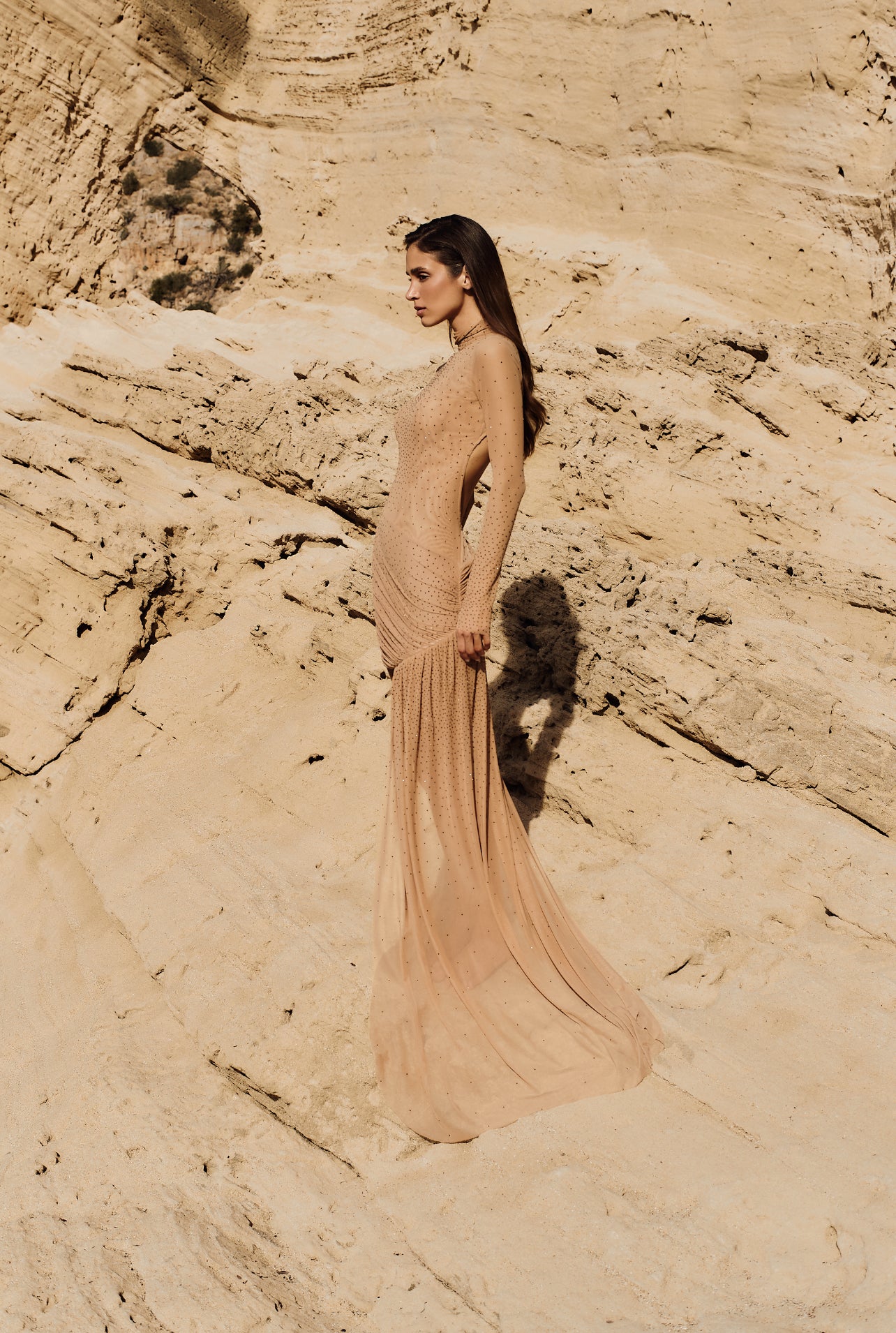 Vestido Tule Con Aplicación Oasis