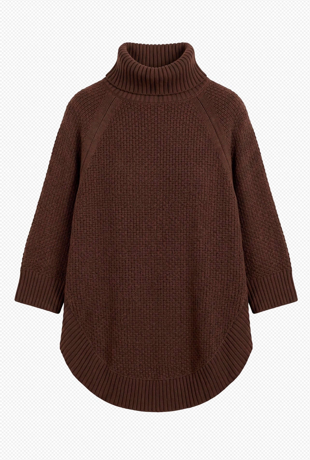 Poncho Gisele Tejido Marron Fofola