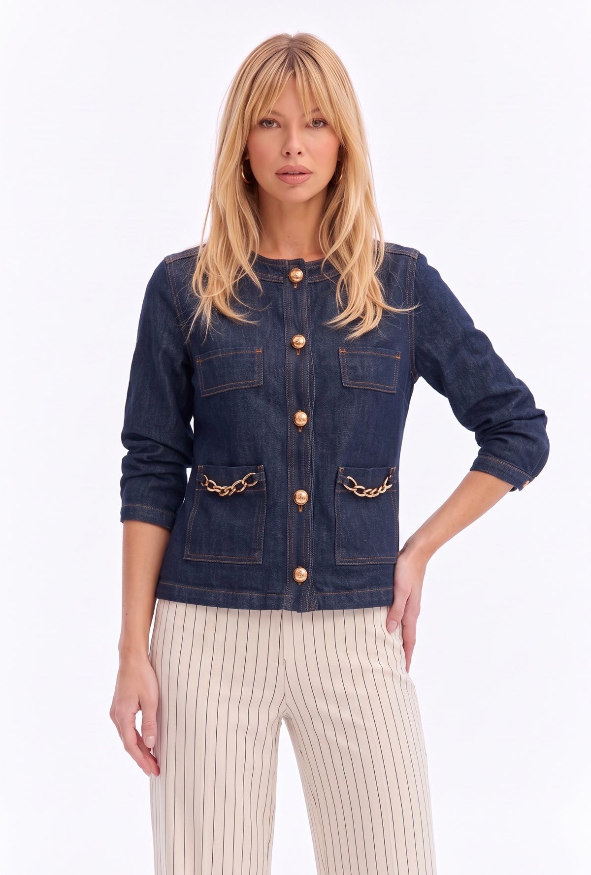 Jeans Wide Leg Rayas Mysk