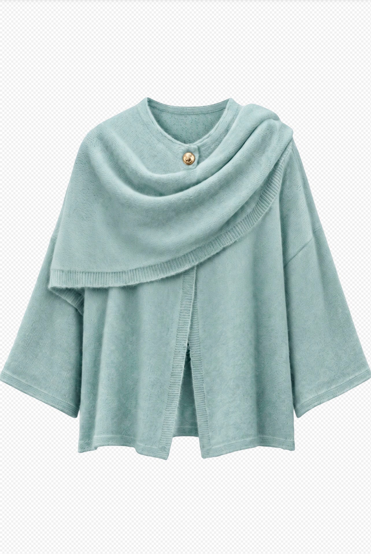 Poncho Marilia Tejido Verde Fofola