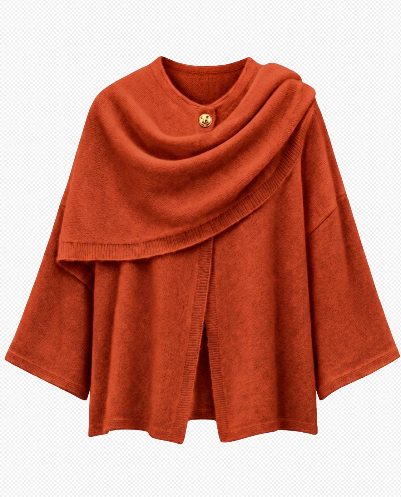 Poncho Marilia Tejido Terracota Fofola
