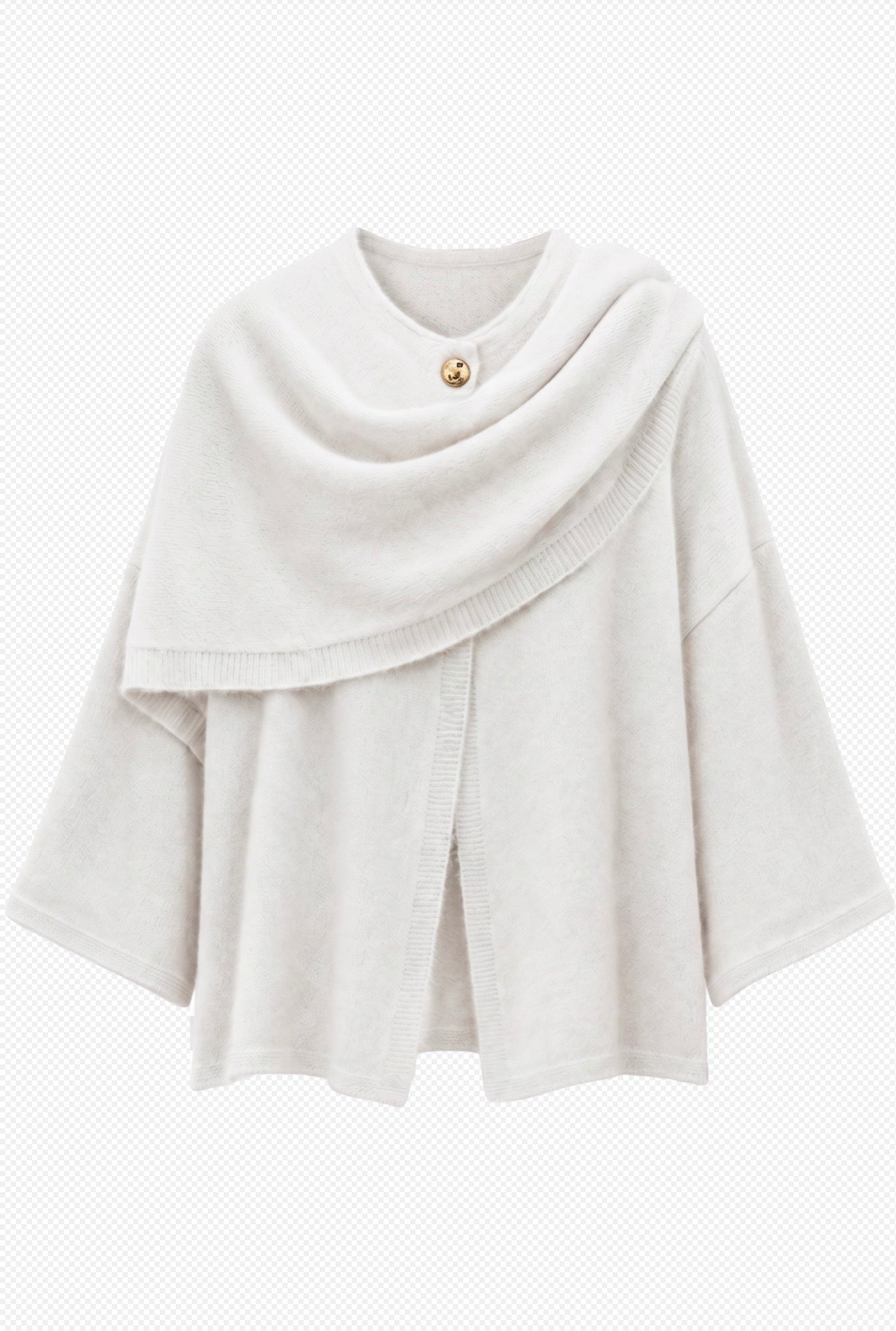 Poncho Marilia Tejido Blanco Fofola