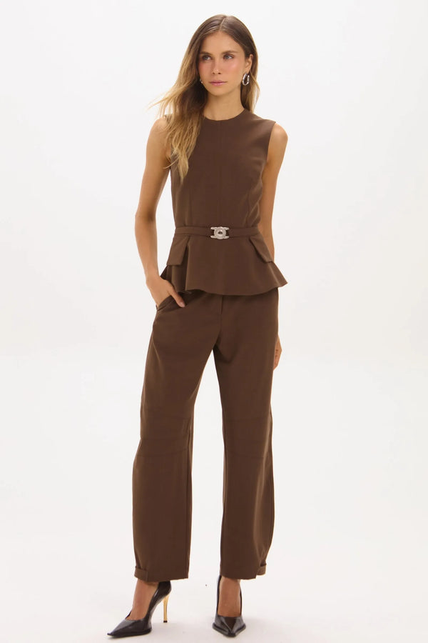 Pantalon Flora Marron Leblog