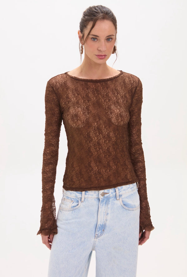 Blusa Bianca Marron Leblog