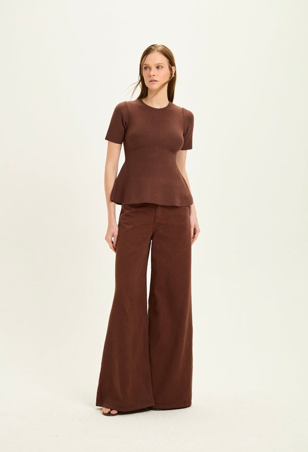 Pantalon Lilian Marron Leblog