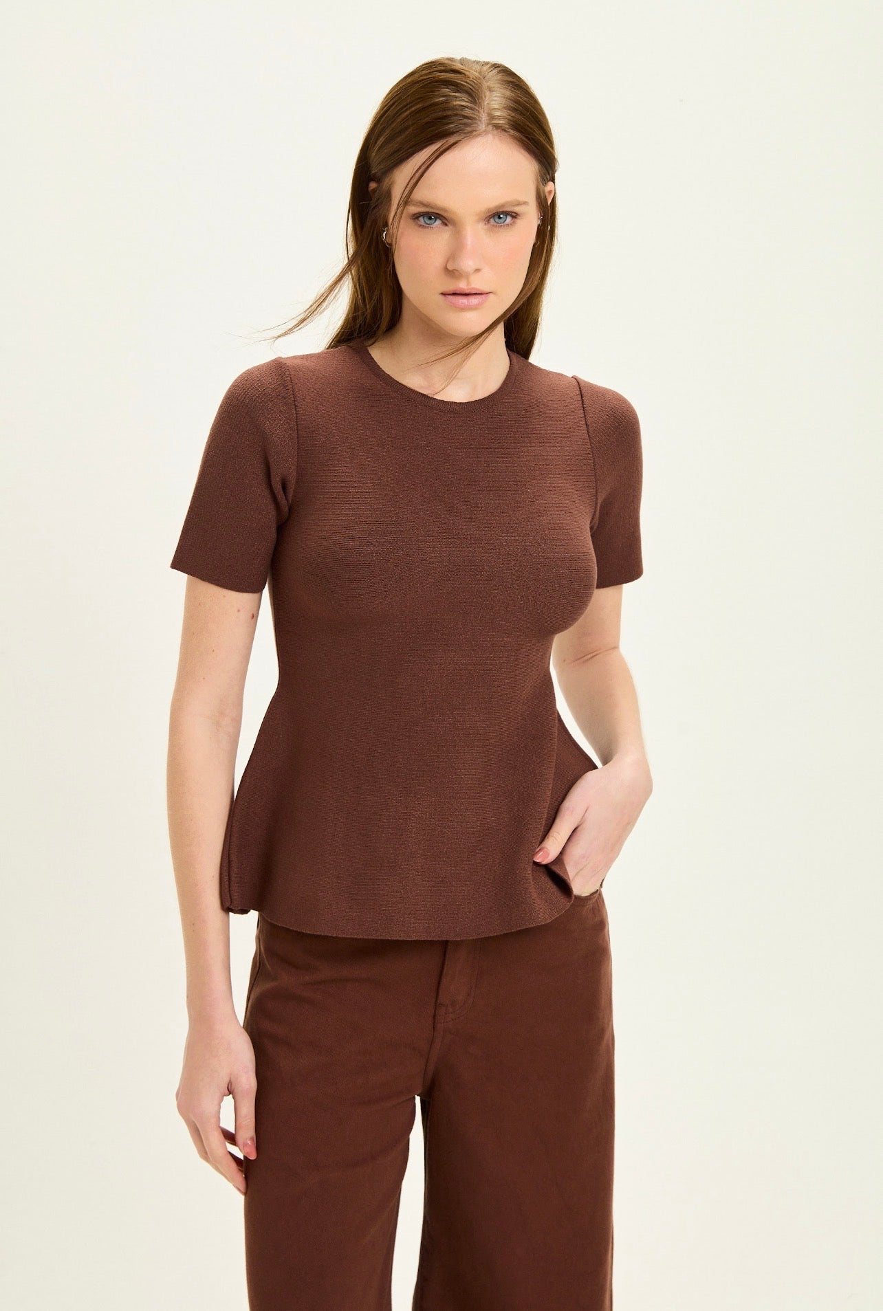 Blusa Zoe Marron Leblog