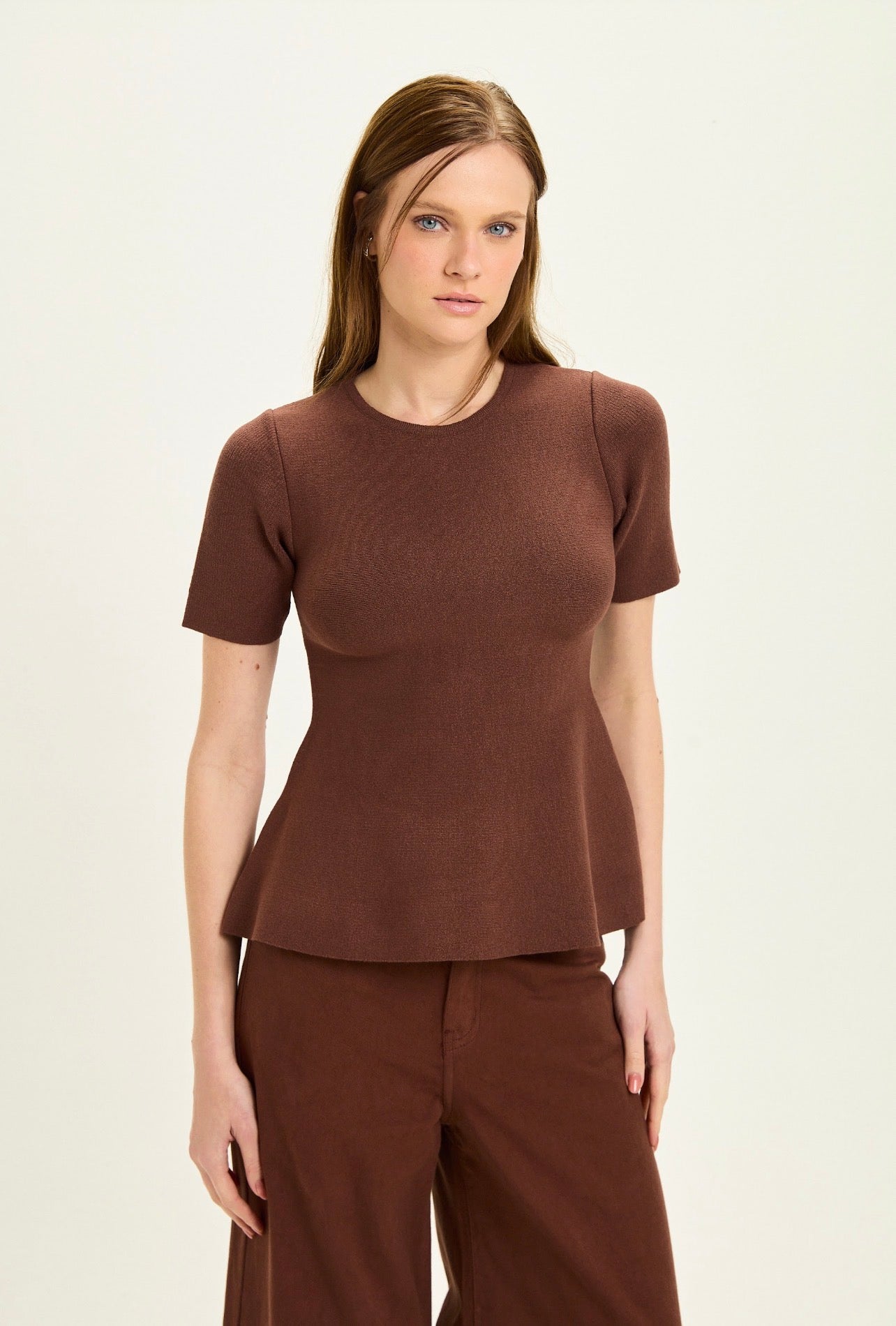 Blusa Zoe Marron Leblog