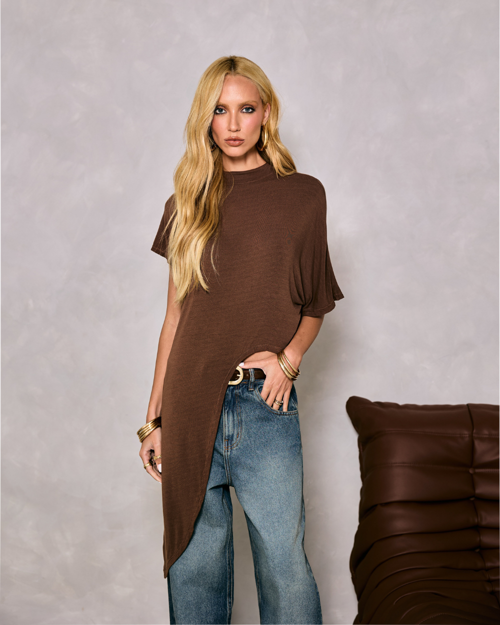 Blusa Asimetrica Muse Cacau