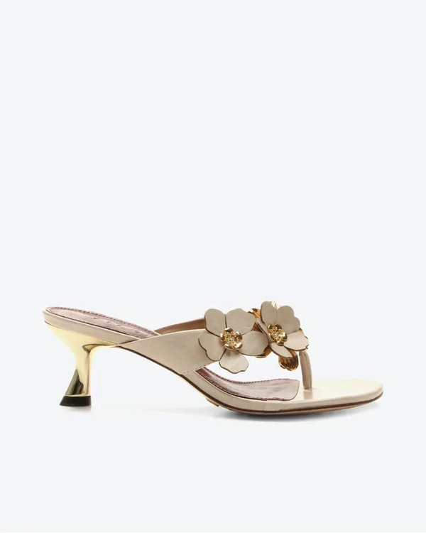Sandalia Flores Off White VZ