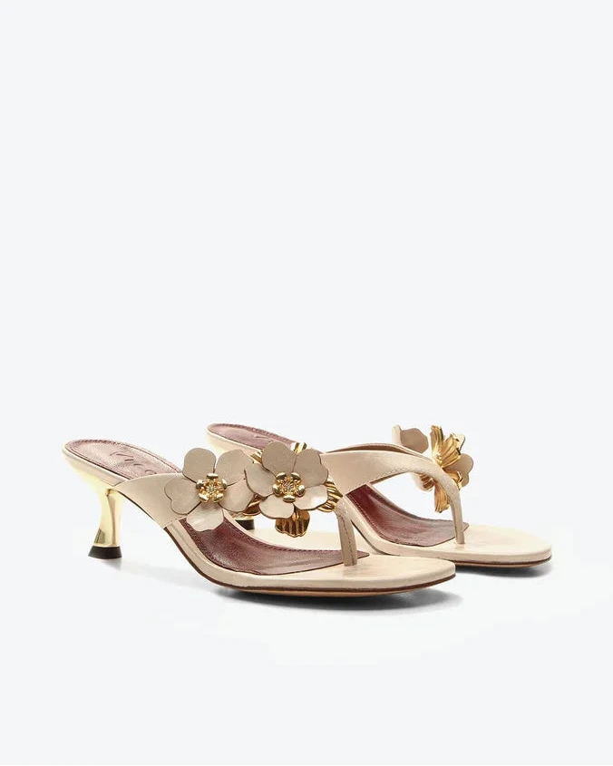 Sandalia Flores Off White VZ