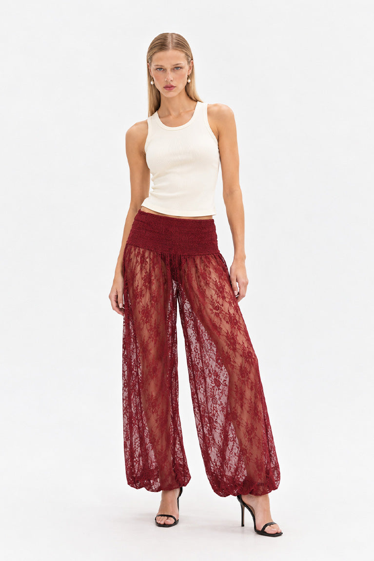 Pantalon Encaje Burdeo TIG