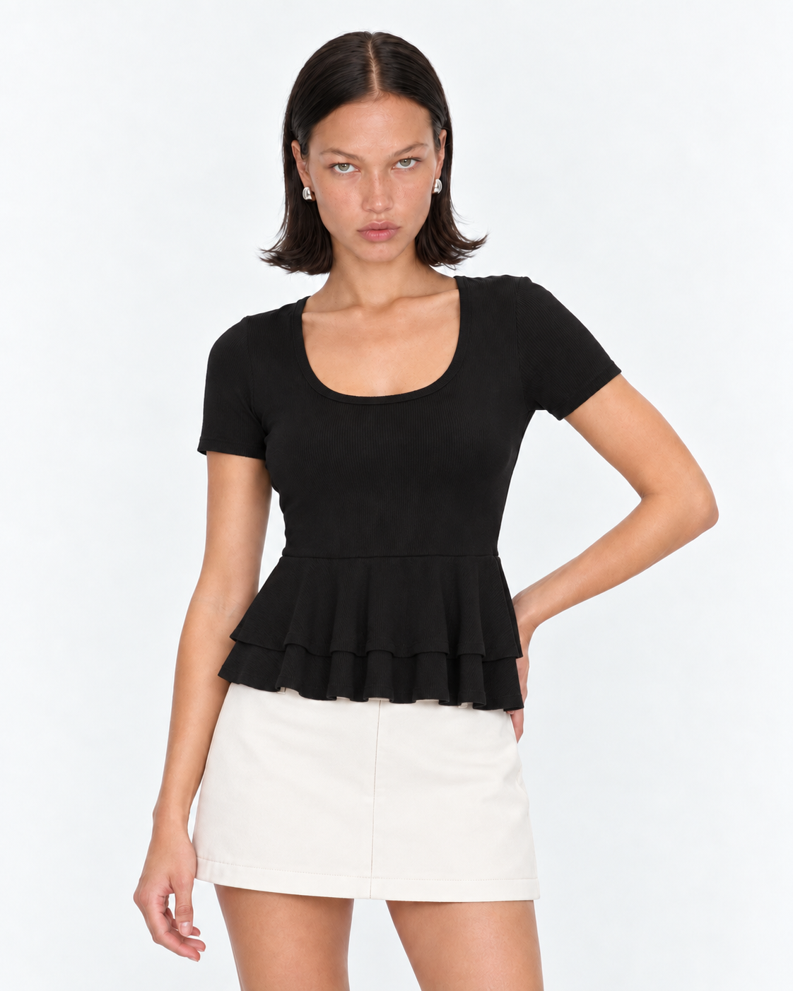 Blusa Peplum Simone Negro Lasso