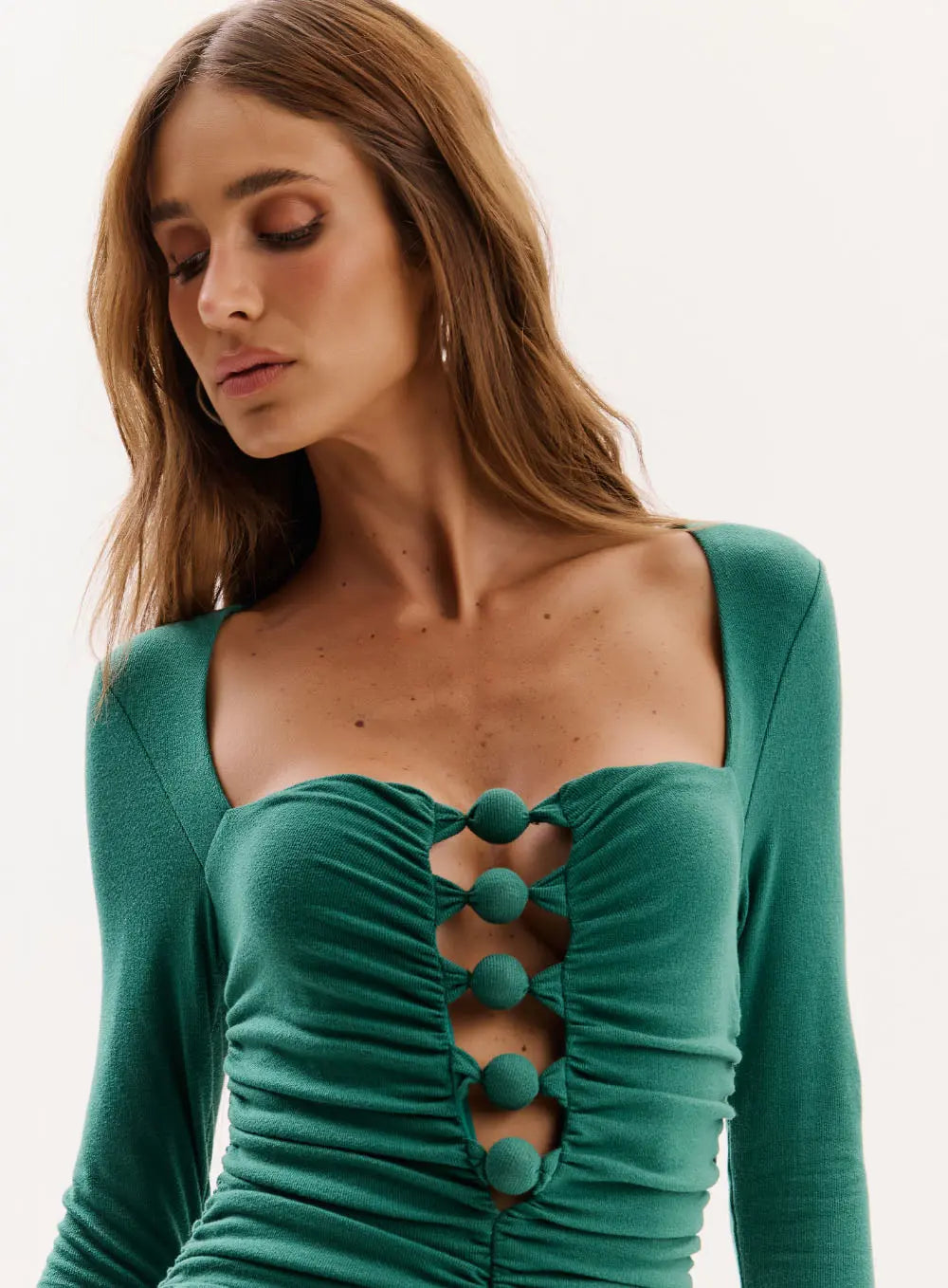 Vestido Midi Drapeado Sinara Oasis