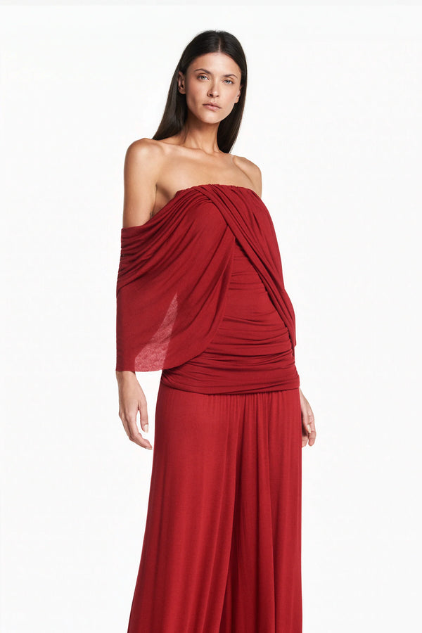 Blusa Strapless Roja TIG