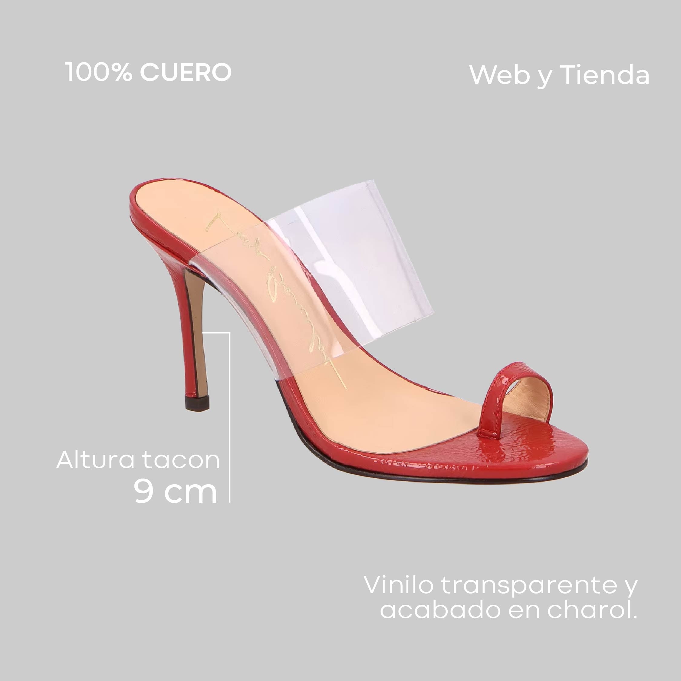 Mule Cuero Roja Luiza Barcelos - 137