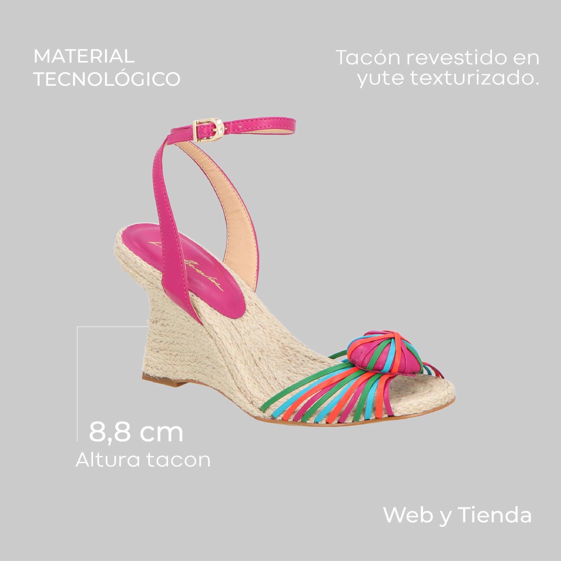 Sandalia Cuero Multicolor Rosada Luiza Barcelos - 133