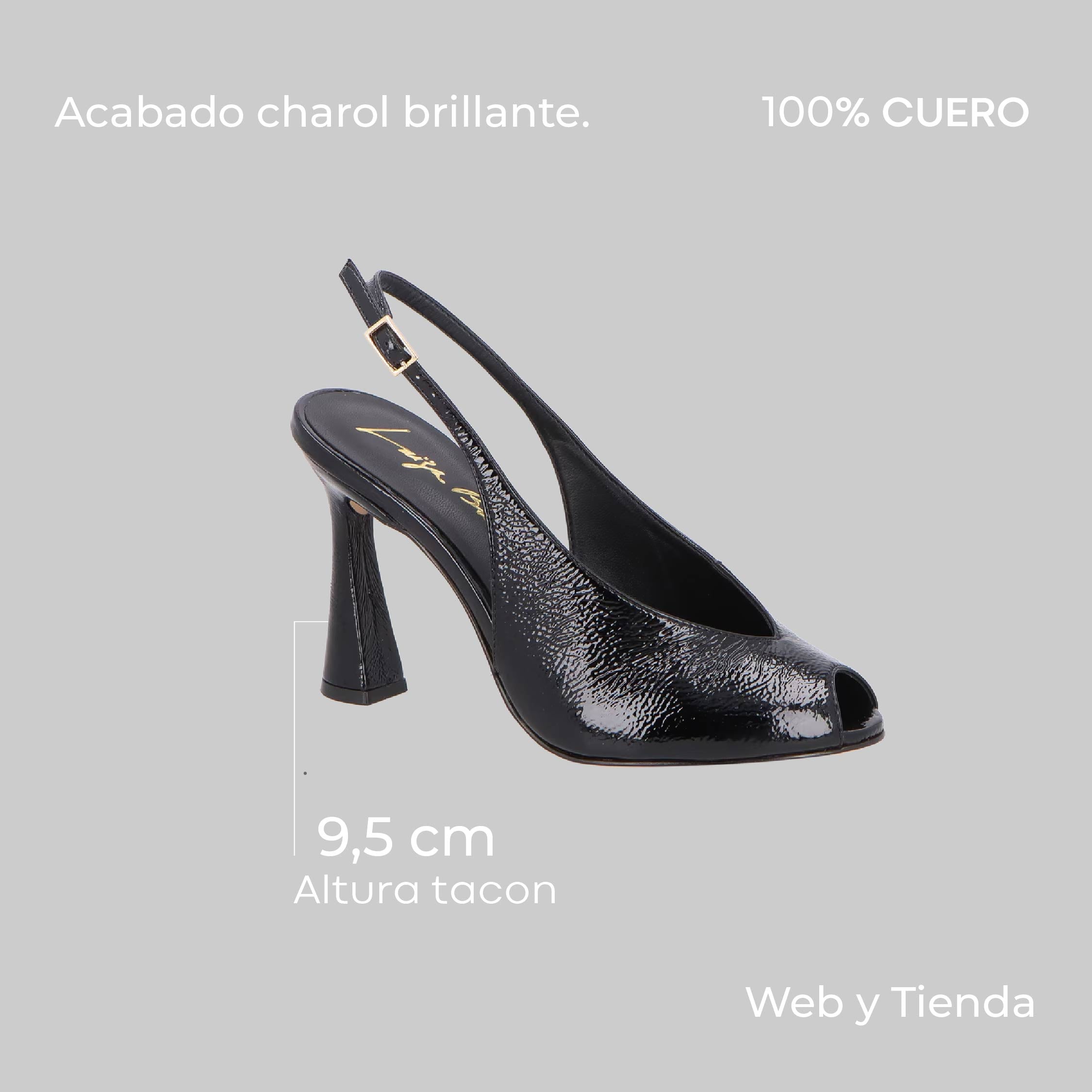 Scarpin Cuero Verniz Negro Luiza Barcelos - 130