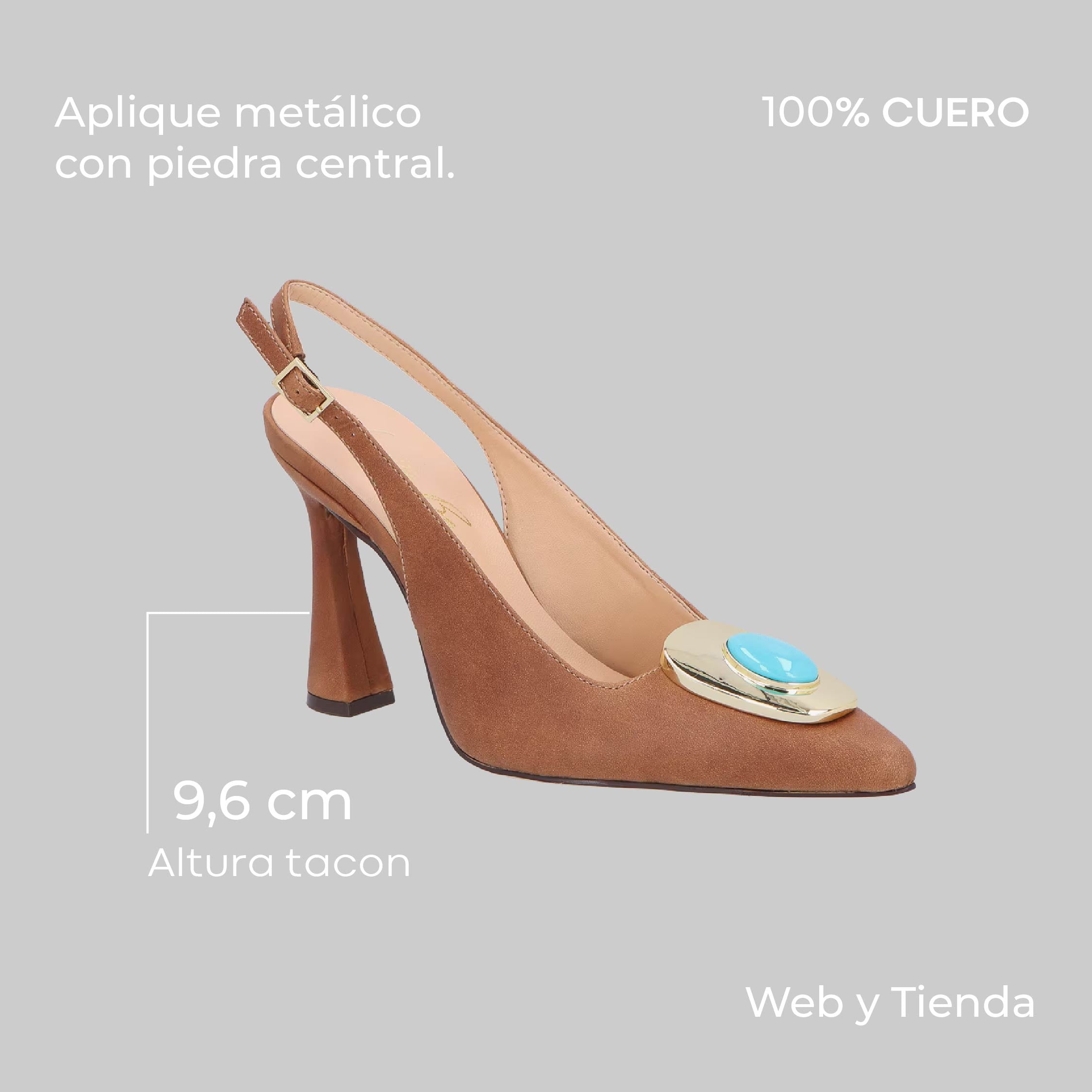 Scarpin Cuero Alto Caramelo Luiza Barcelos - 121