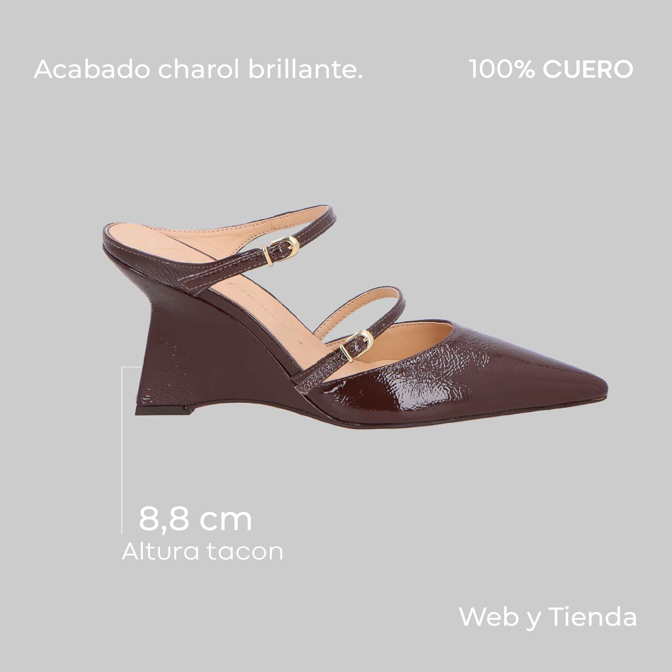 Scarpin Mule Verniz Cafe Luiza Barcelos - 102