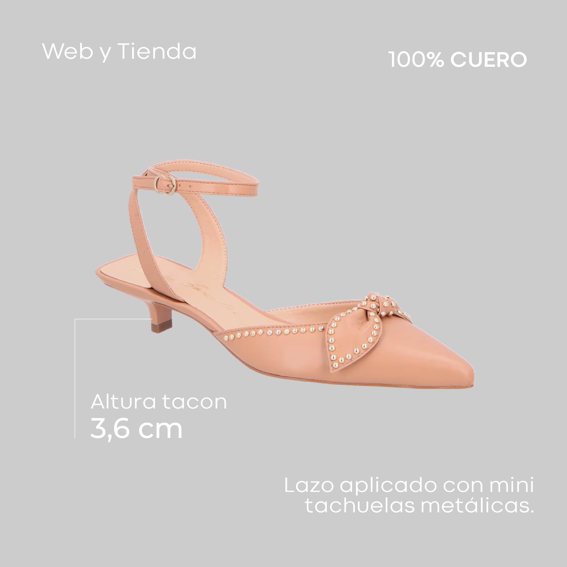 Scarpin Cuero Bajo Beige Luiza Barcelos - 147