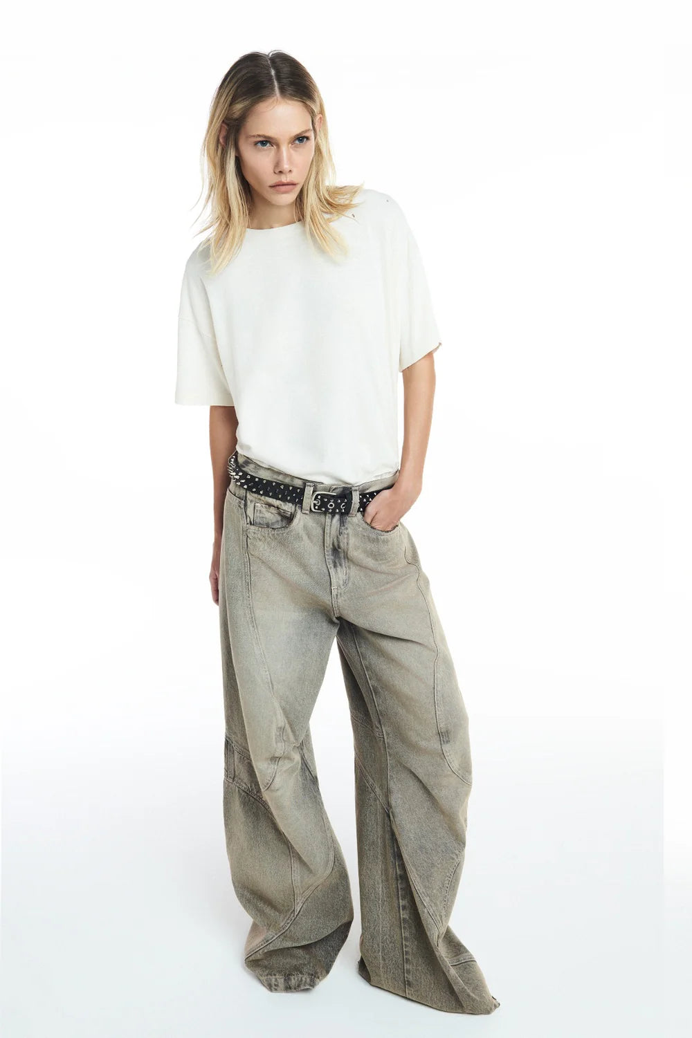 Jeans Gris Recortes TIG