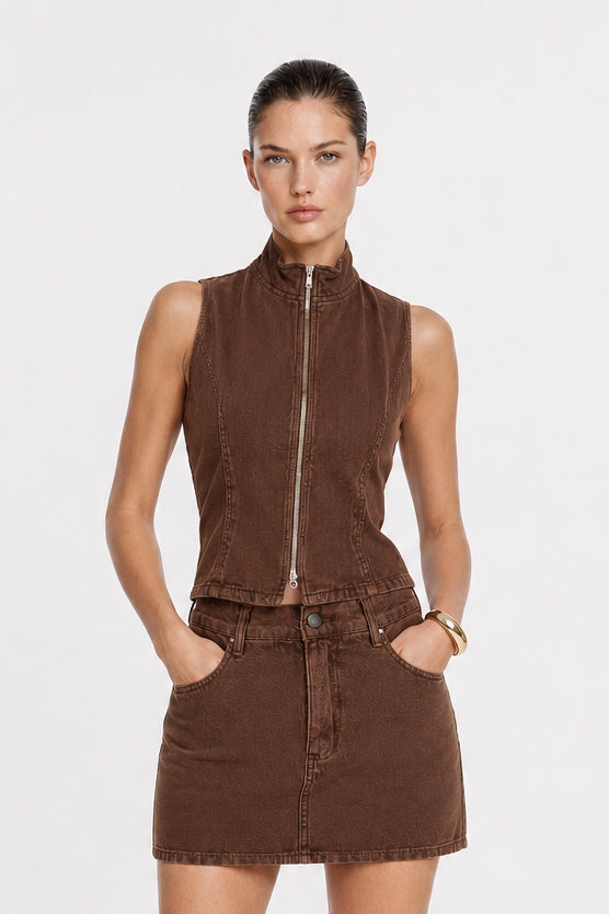 Vest Ziper Sierra Cacau