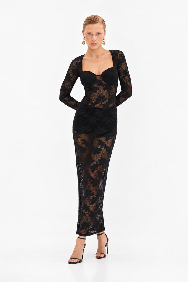Vestido Encaje Negro Zen - 11692