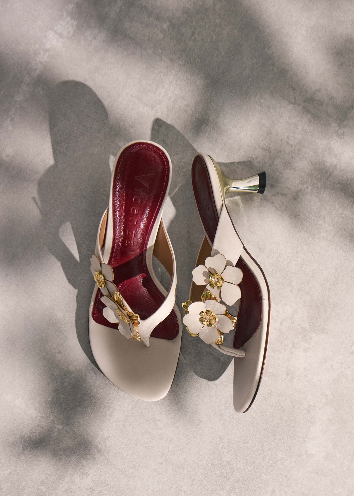 Sandalia Flores Off White VZ