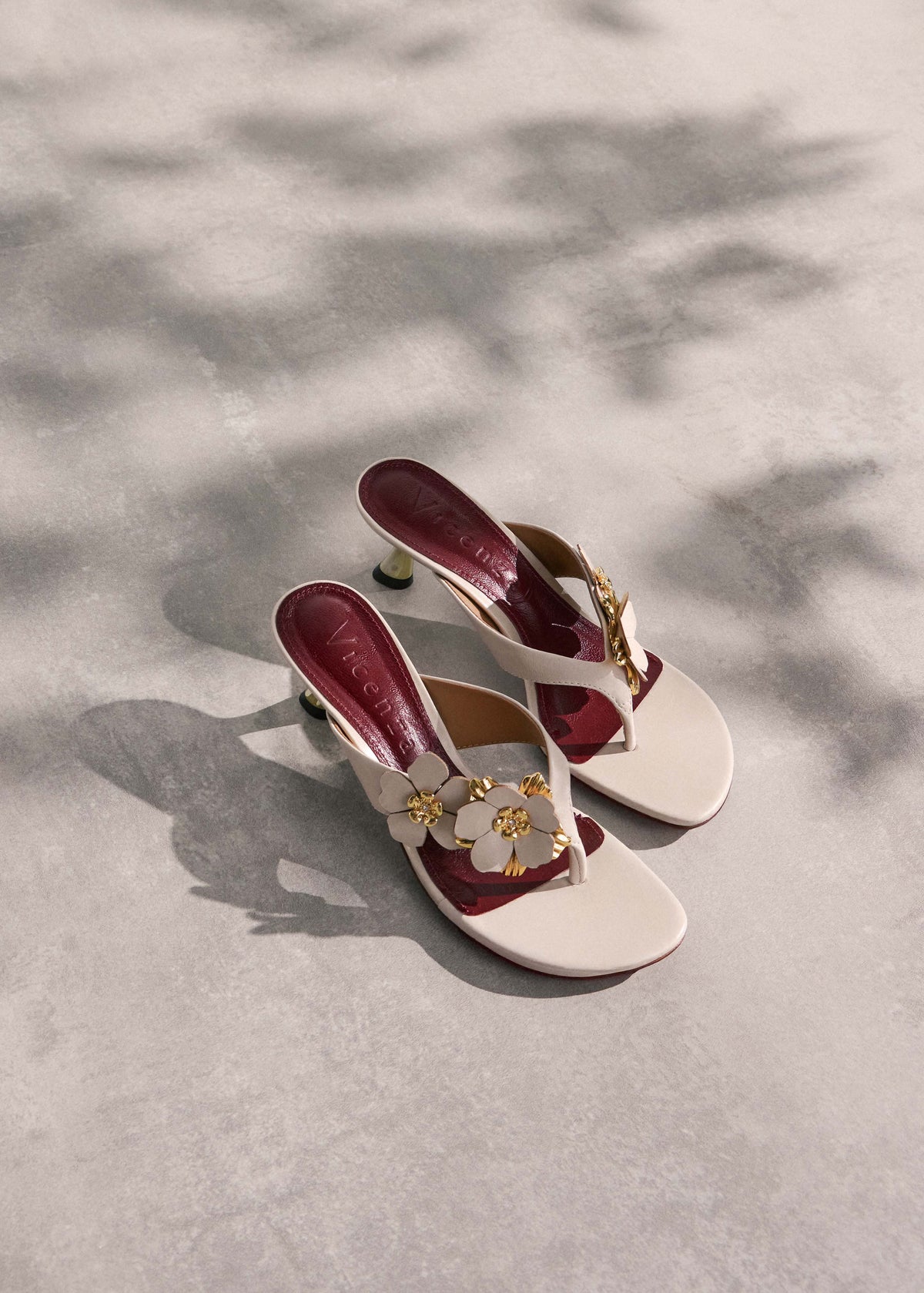 Sandalia Flores Off White VZ