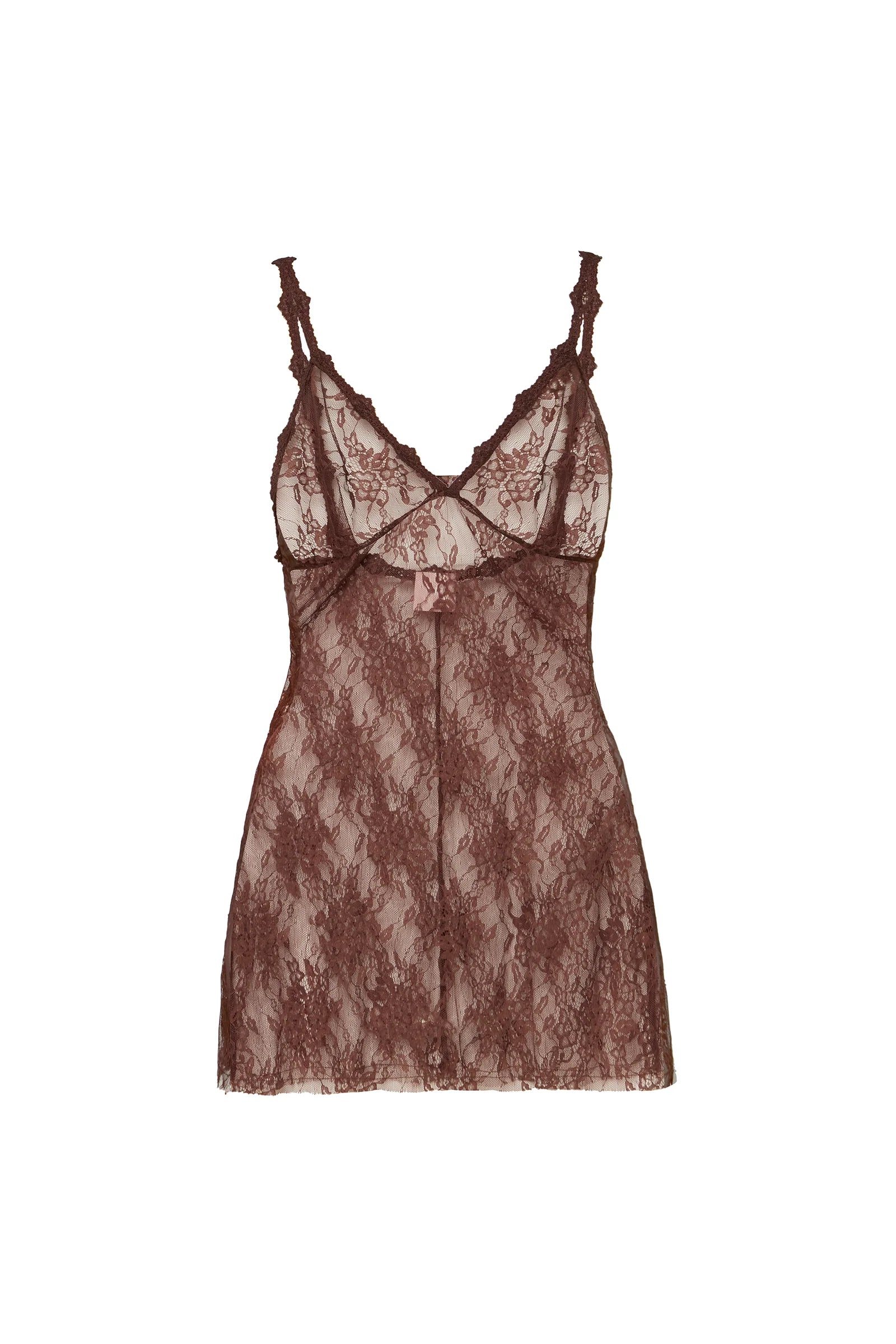 Blusa Sin Mangas Encaje Marron TIG