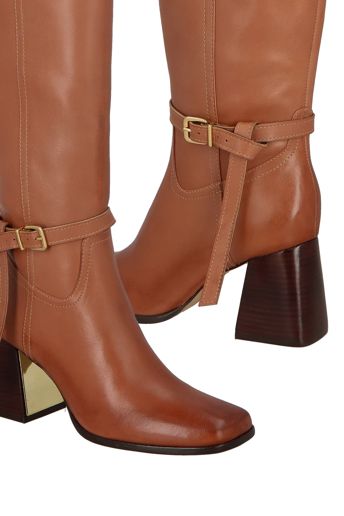 Bota Cana Alta Cuero Caramelo LB - 233