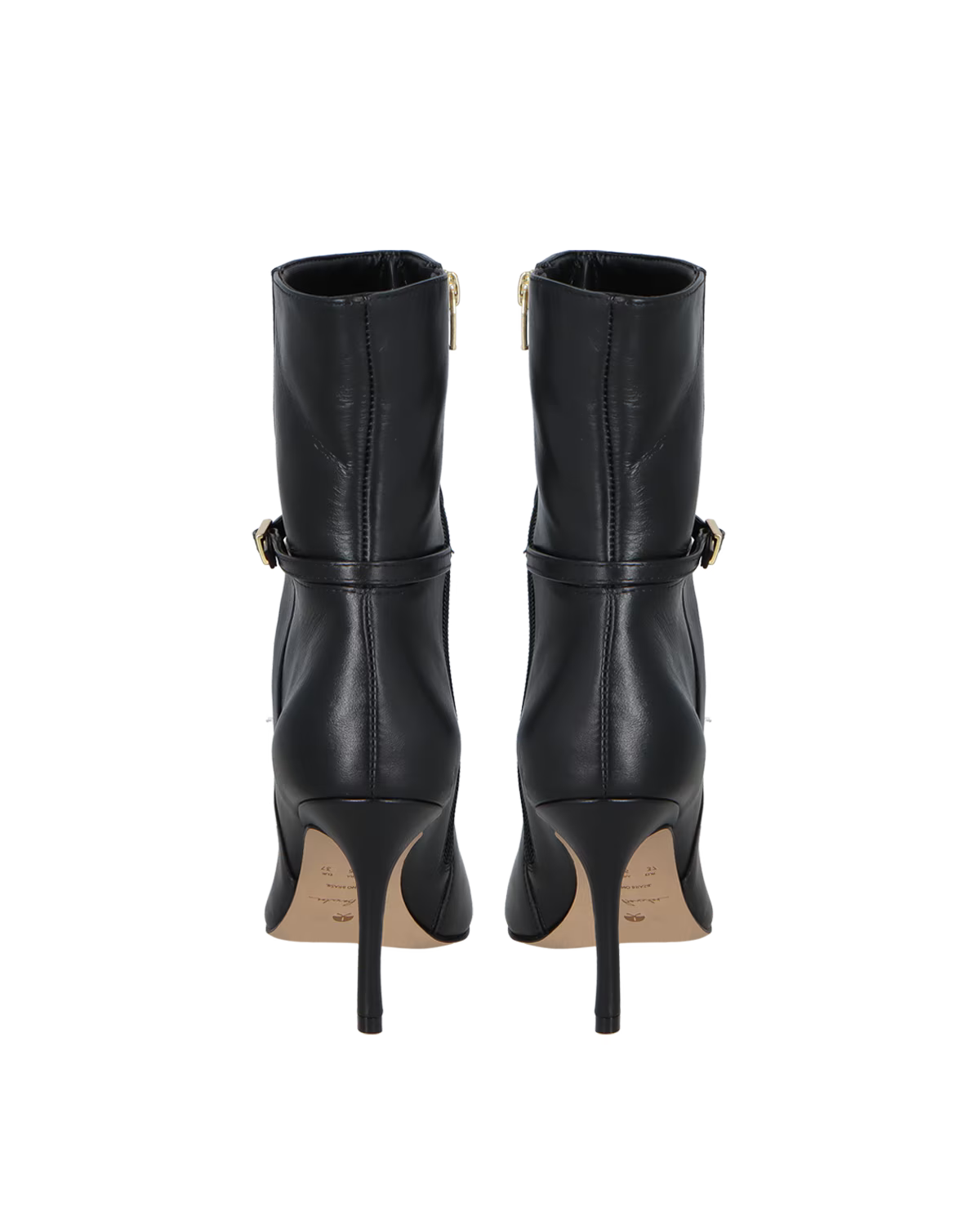 Bota Caña Media Cuero Negro LB - 206