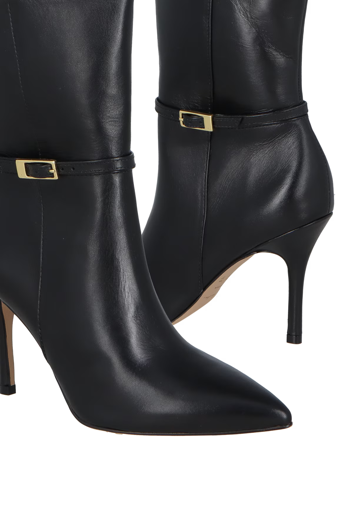 Bota Caña Media Cuero Negro LB - 206