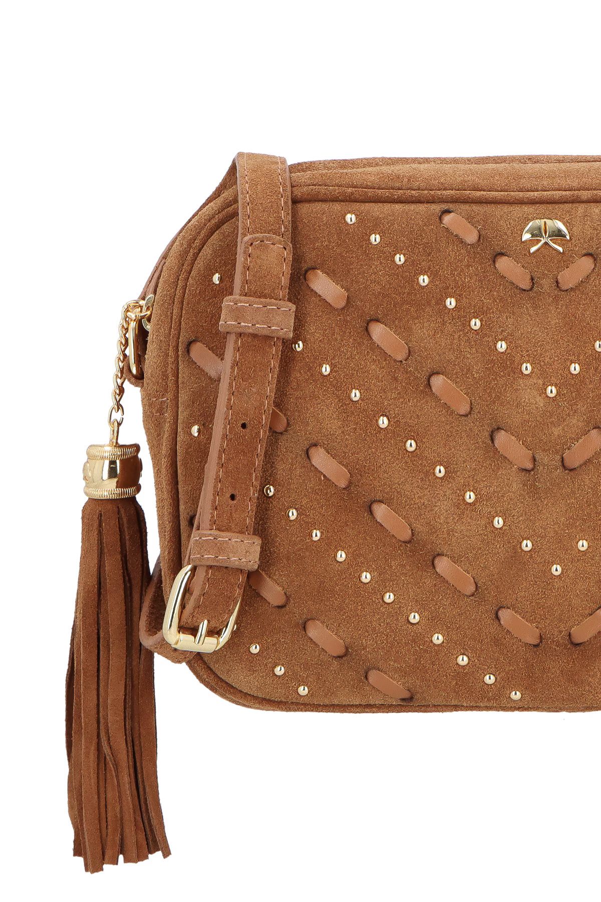 Cartera Cuero Caramelo Camuza Luiza Barcelos