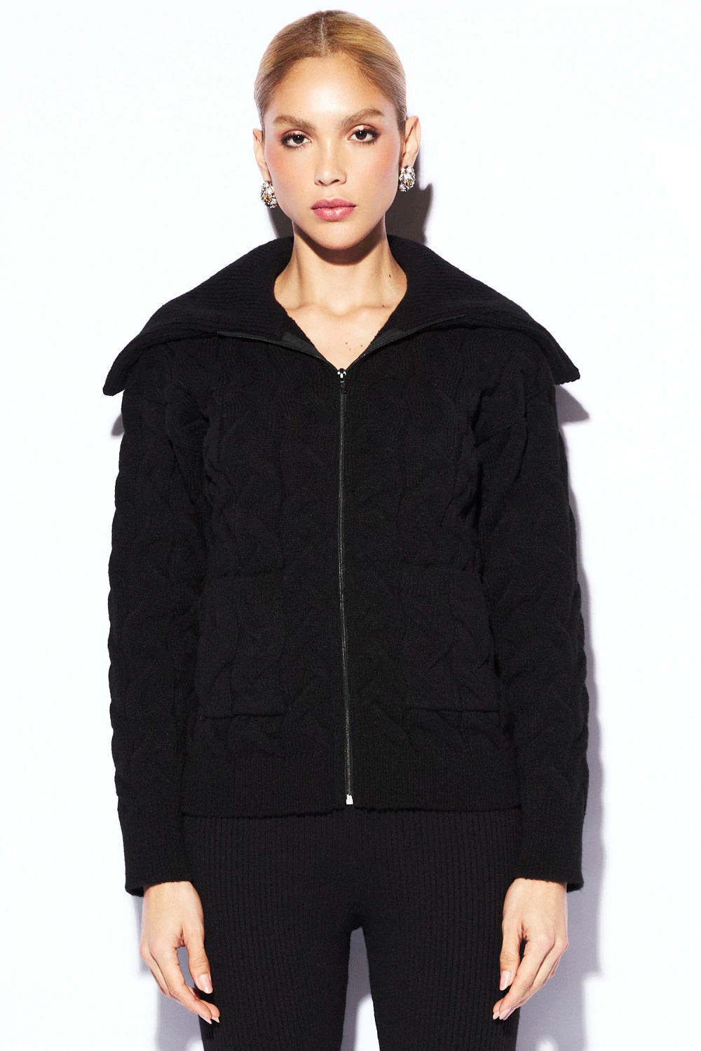 Chaqueta Kayla Tejido Negro Rock Lola