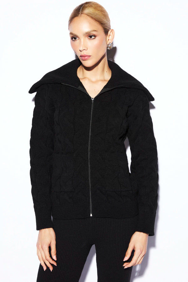 Chaqueta Kayla Tejido Negro Rock Lola
