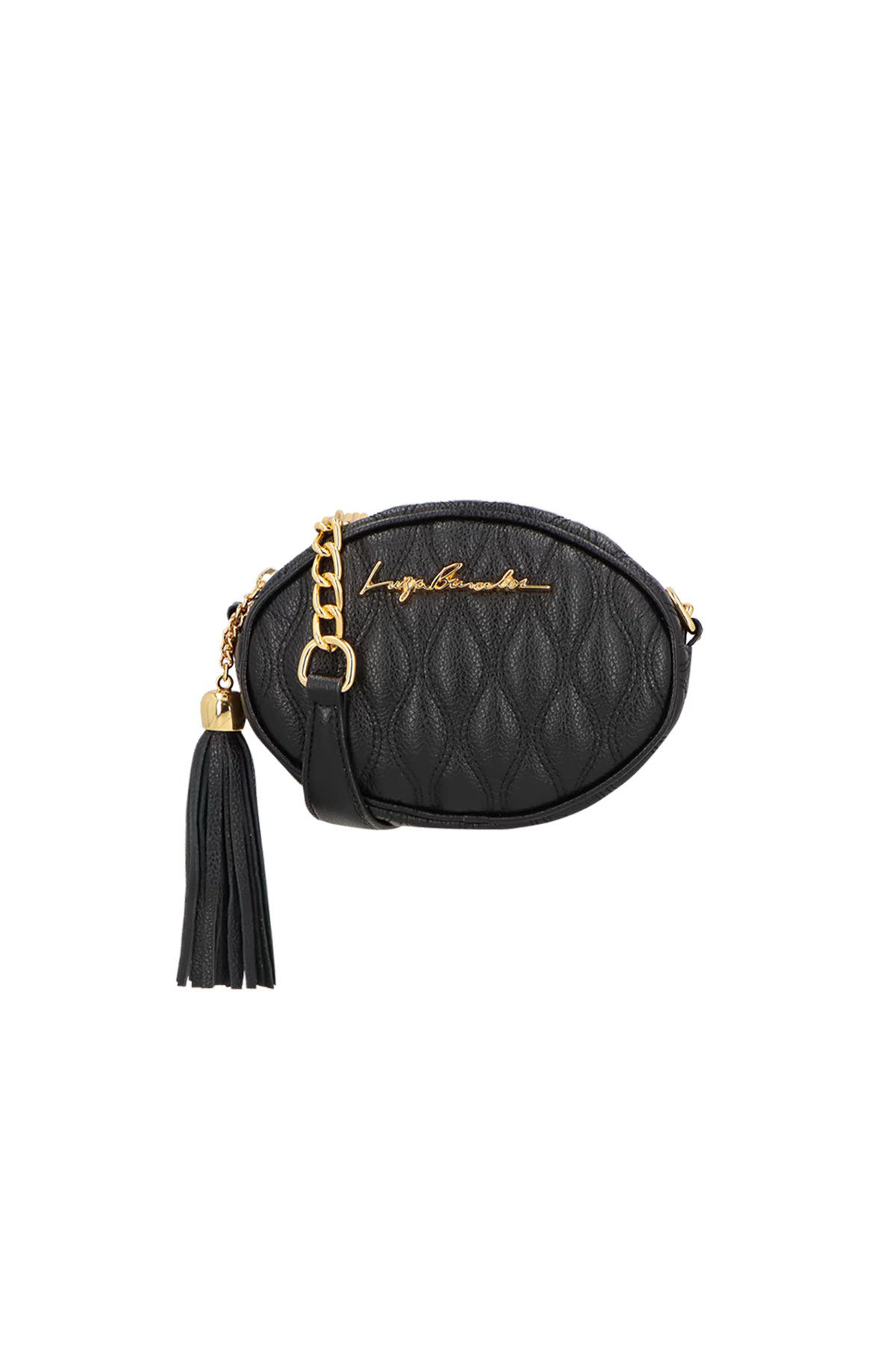 Cartera Cuero Corriente Negra Luiza Barcelos