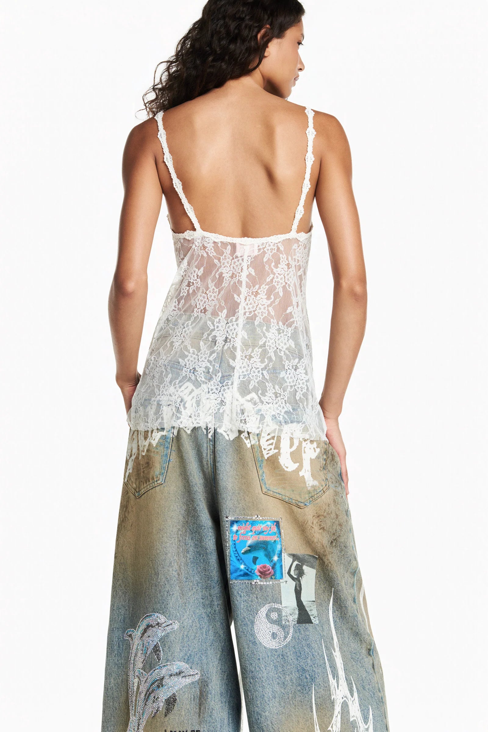 Blusa Sin Mangas Encaje Off TIG